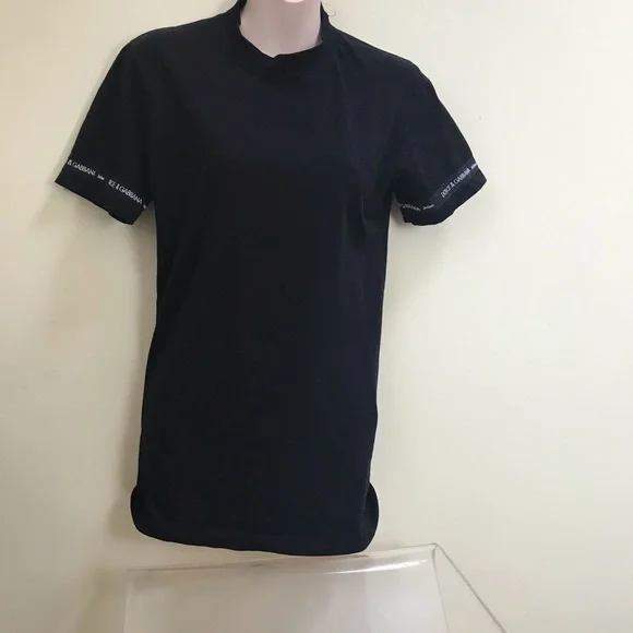 Dolce & Gabbana D&G Logo Vintage 90s Top T-Shirt Stretch Long Tunic Short Sleeve - Picture 1 of 15